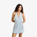 Light Blue Louise Wrap Mini Dress