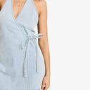 Light Blue Louise Wrap Mini Dress