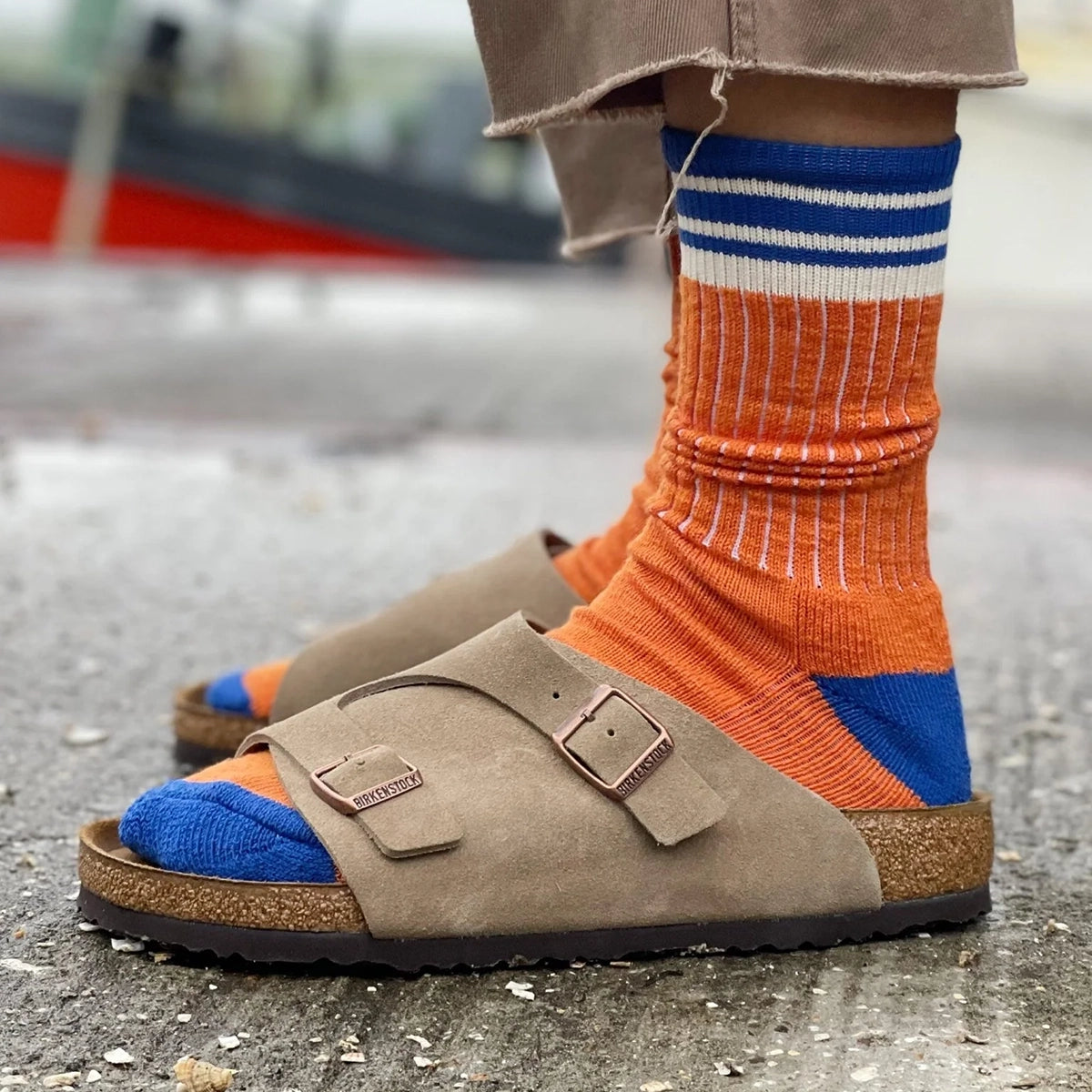 Orange/Blue Castlehill Crew Sock