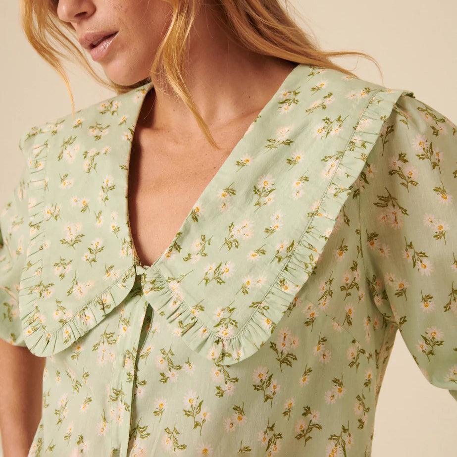 Green Ditsy Emmie Blouse