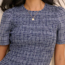 Blue Nat Shirred Top