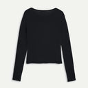 Black Fine Wool Natalie Cardigan