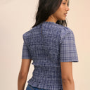 Blue Nat Shirred Top