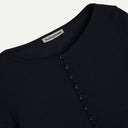 Black Fine Wool Natalie Cardigan