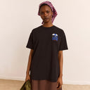 Black Nature Bathing Graphic T-Shirt