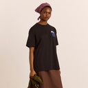 Black Nature Bathing Graphic T-Shirt