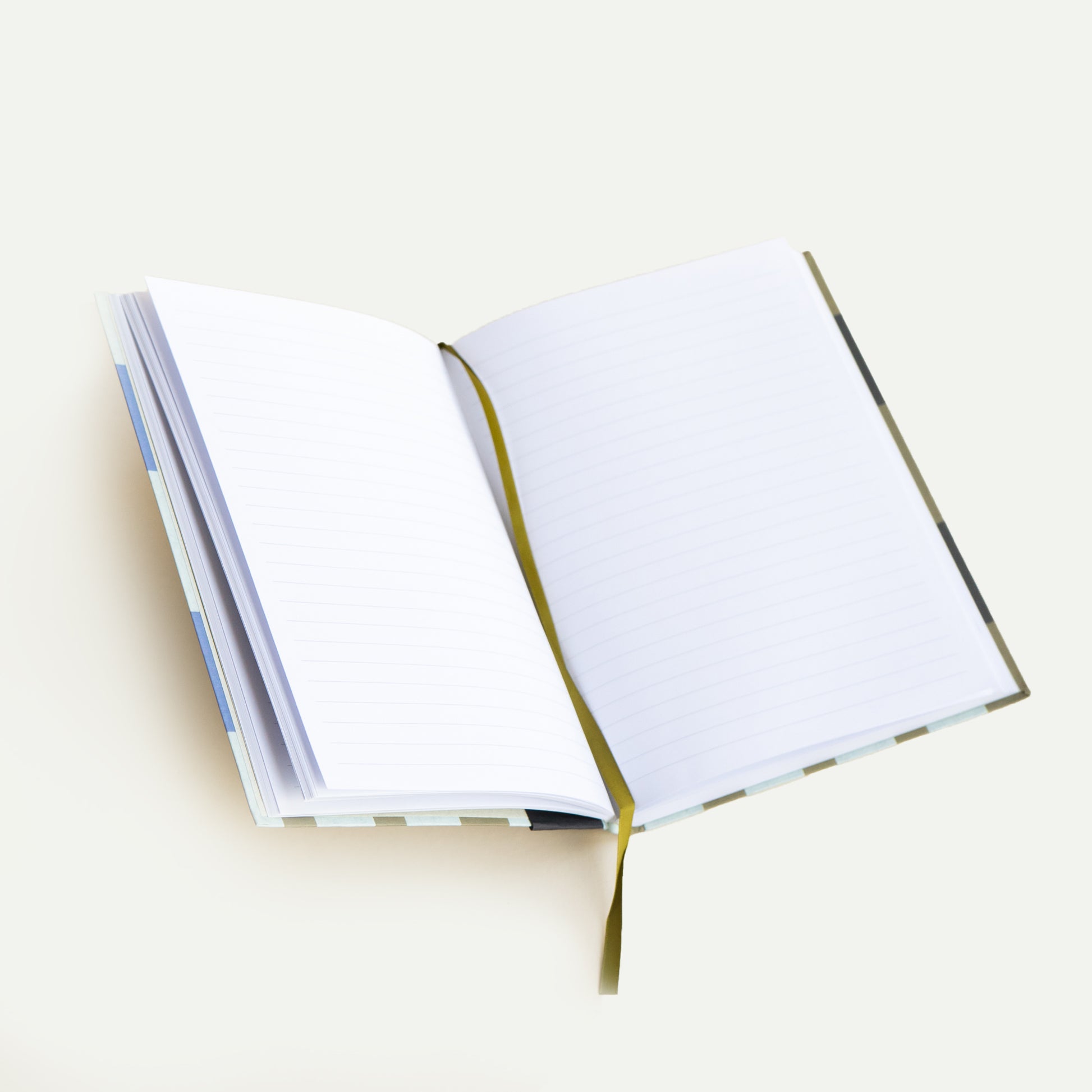 Ohh Deer Evelina Blue & Green Stripes Linen Notebook