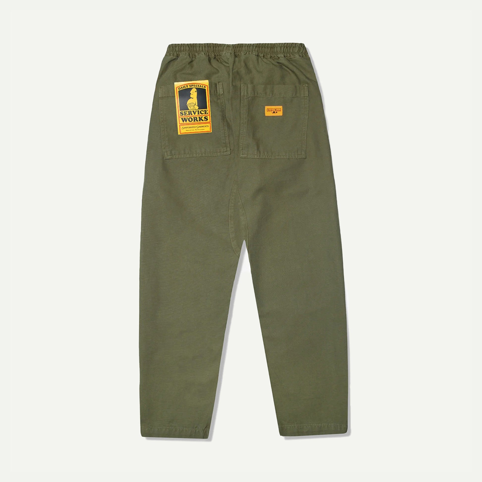 Olive Canvas Chef Pants