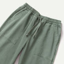 Olive Herringbone Pigment Dye Chef Pants