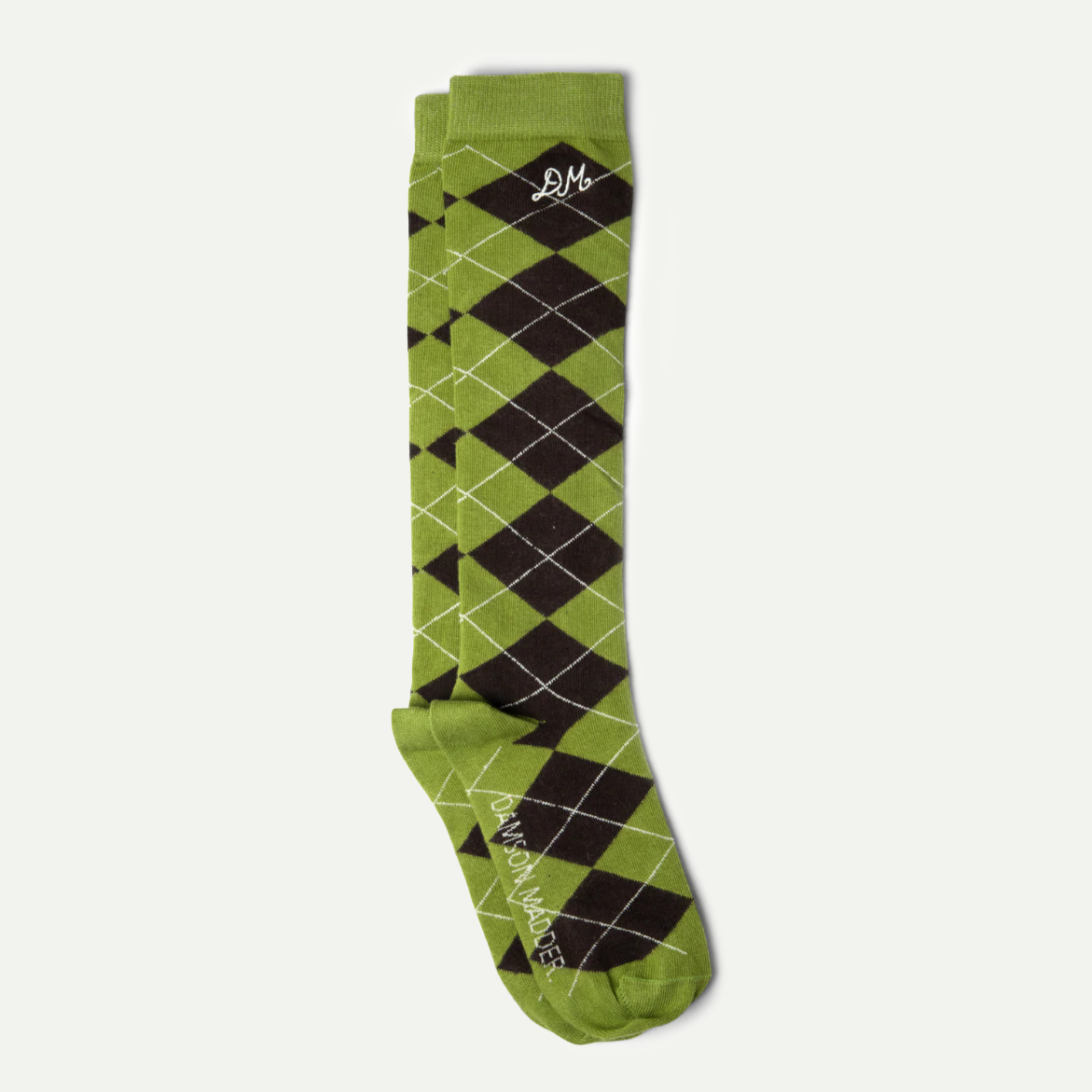 Olive Knee High Argyle Sock