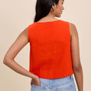 Orange Sammie Button Tank