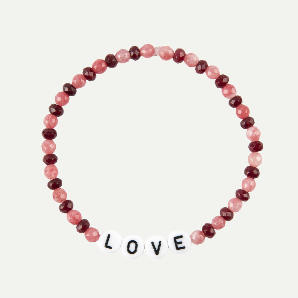 Pink/Red Chalcedony Love Bracelet