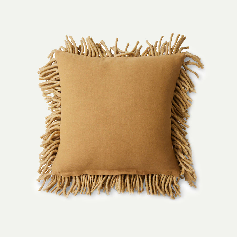 Olive Rugged Woollen Cushion