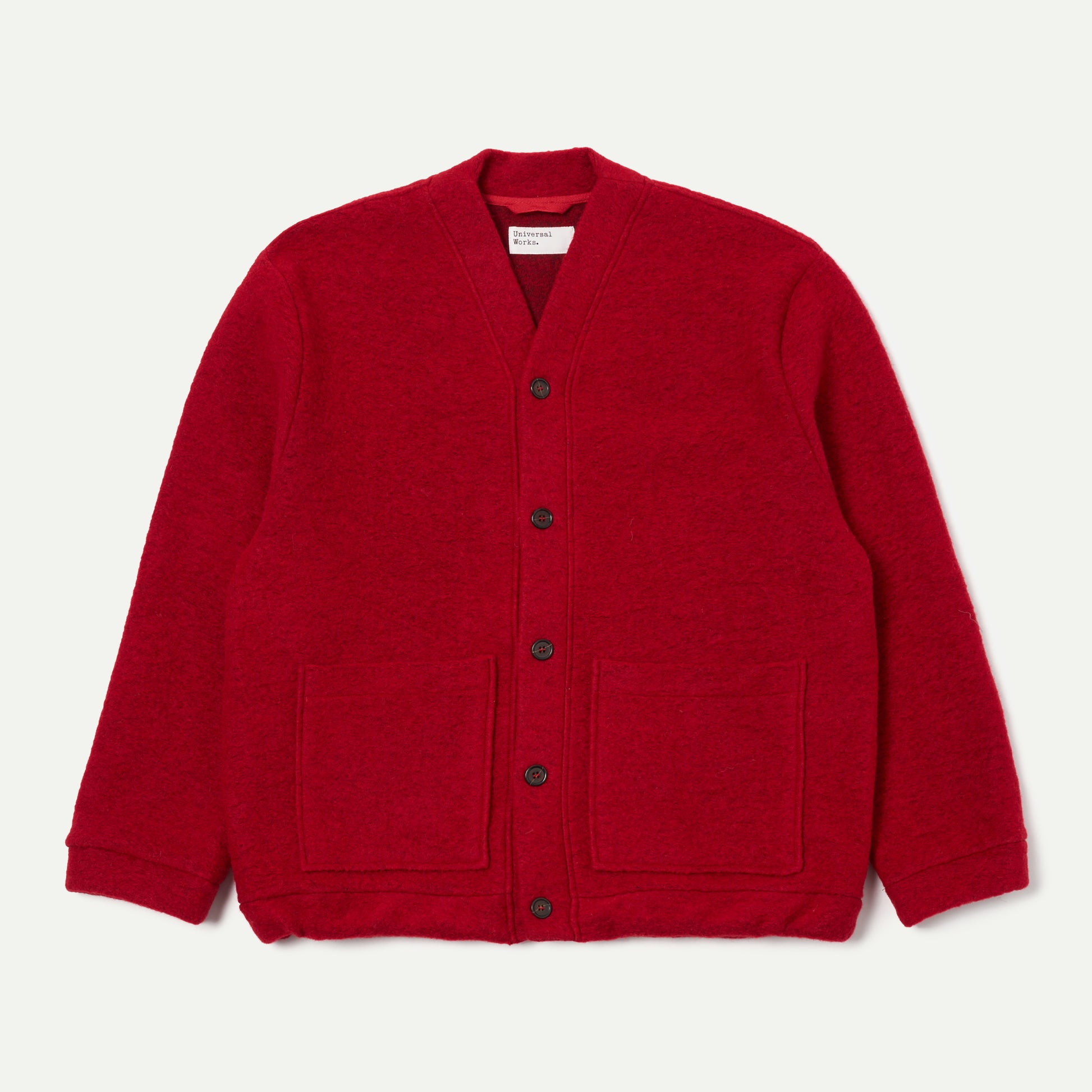 Red Wool Fleece Advance Cardigan