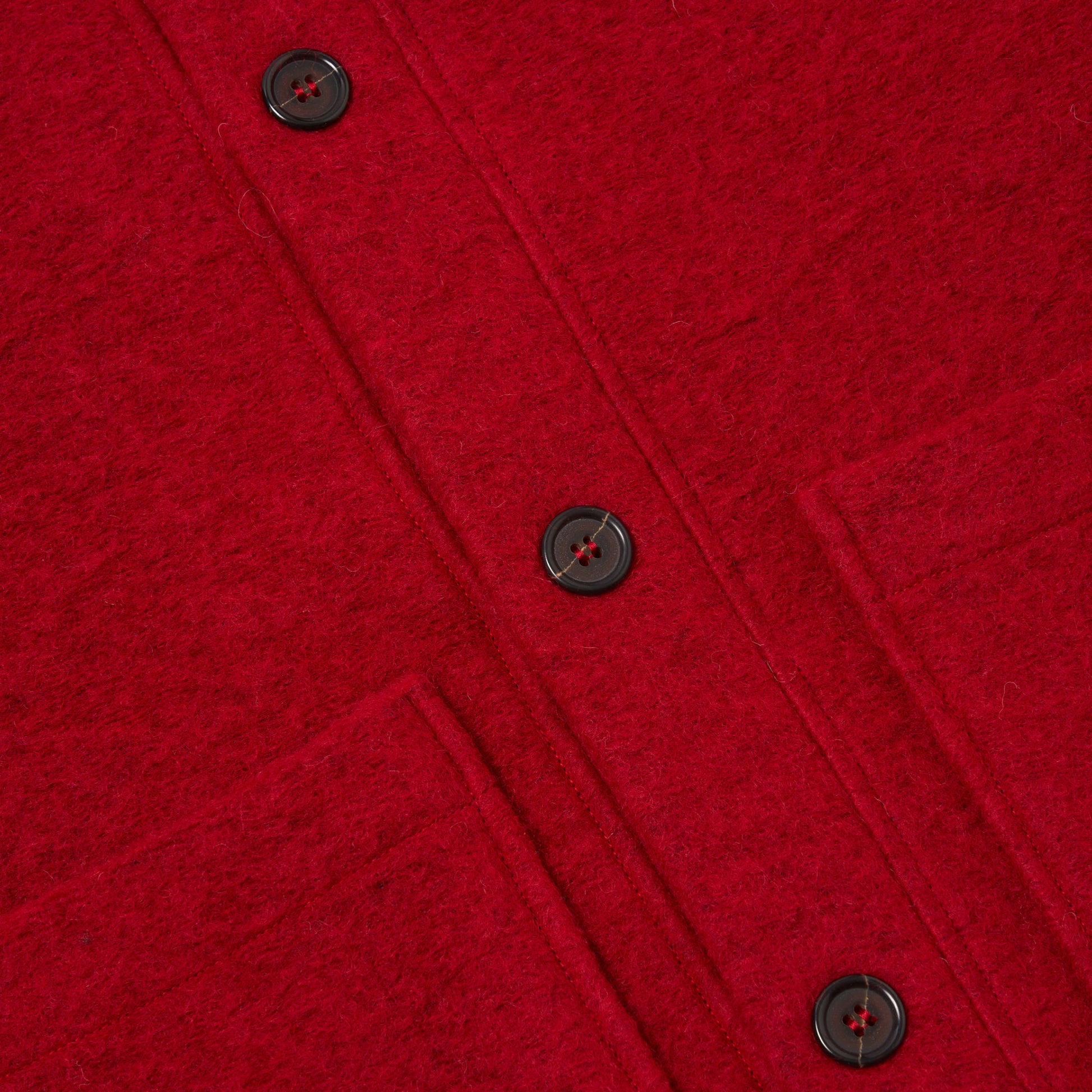 Red Wool Fleece Advance Cardigan