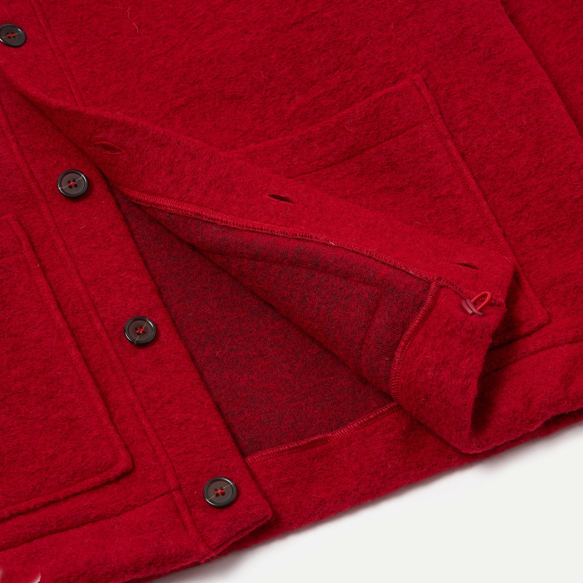 Red Wool Fleece Advance Cardigan