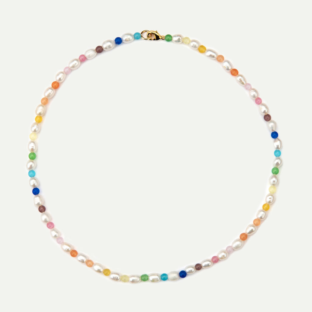 Rainbow Moonstone Good Time Pearls Necklace