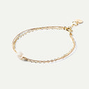 Pearl Gold & Silk Bracelet