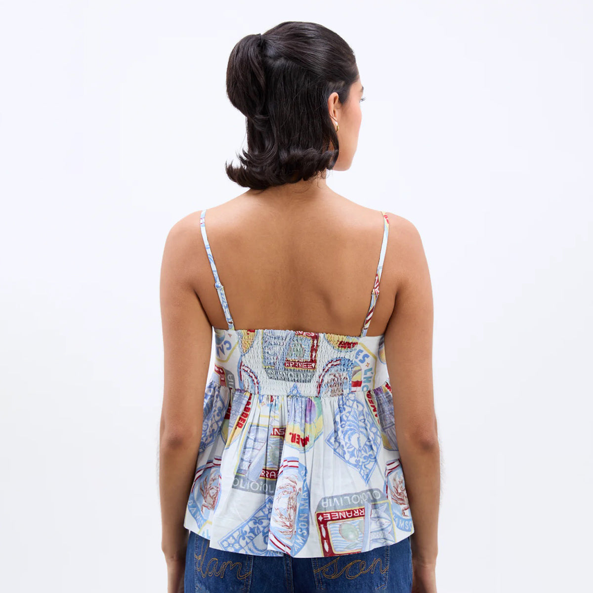 Holiday Print Penny Shell Top
