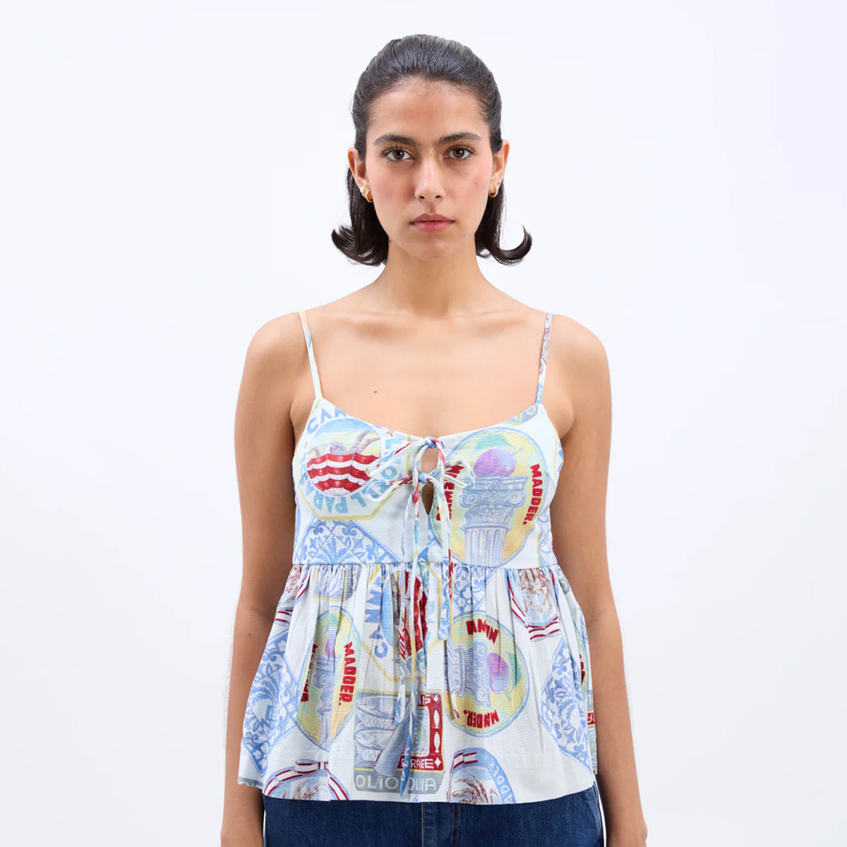 Holiday Print Penny Shell Top