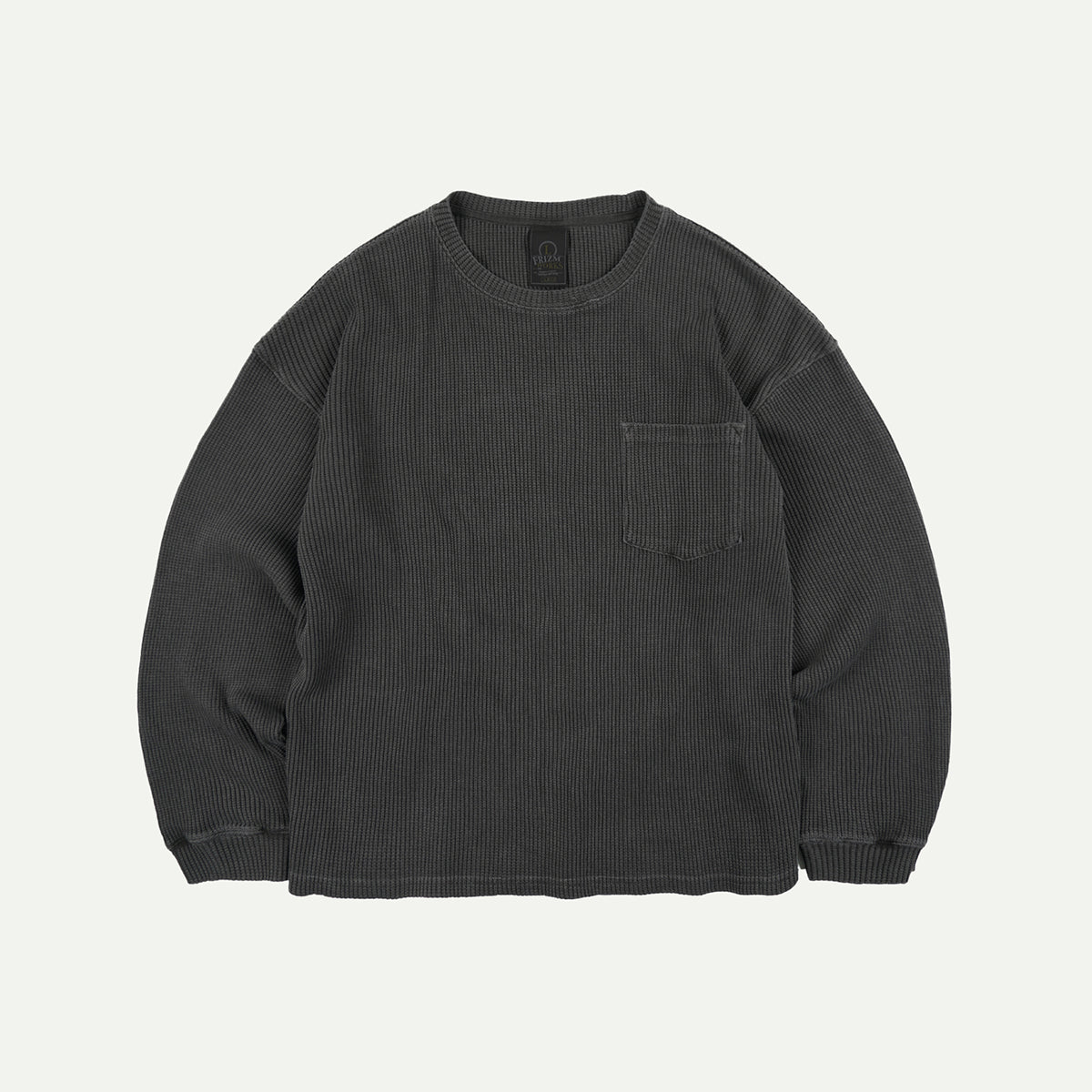 Charcoal Pigment Dyeing Waffle Pocket T-Shirt