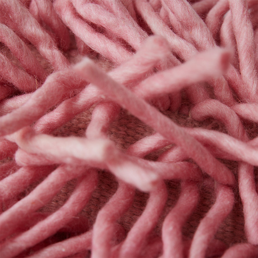 Pink Rugged Woollen Cushion