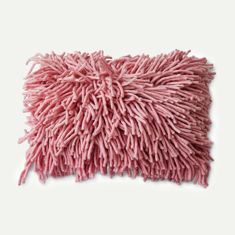 Pink Rugged Woollen Cushion