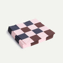 Light Pink/Bordeaux Check Pattern Napkins
