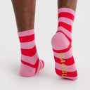 Pink Stripe Crew Sock