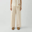 Natural Pleat Front Cotton Trousers