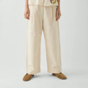 Natural Pleat Front Cotton Trousers