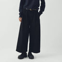 Carbon Black Pleat Front Denim Trousers