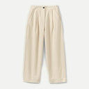 Natural Pleat Front Cotton Trousers