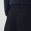 Carbon Black Pleat Front Denim Trousers