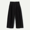 Carbon Black Pleat Front Denim Trousers
