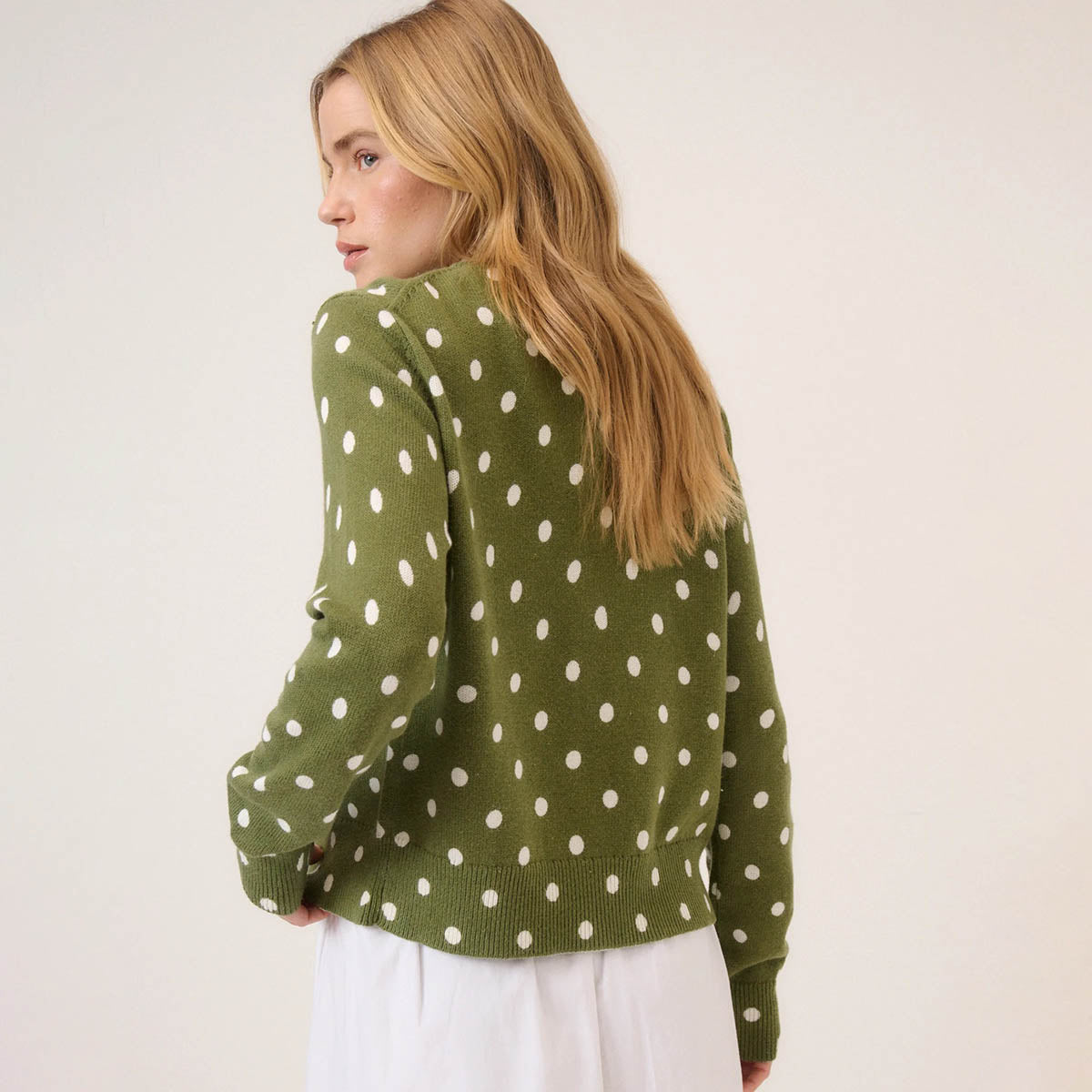 Green Polka Dot Cardigan