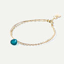 Portofino Blue Quartz Gold & Silk Bracelet