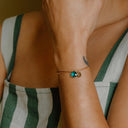 Portofino Blue Quartz Gold & Silk Bracelet