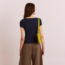 Navy Posie Short Sleeve Top
