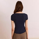 Navy Posie Short Sleeve Top