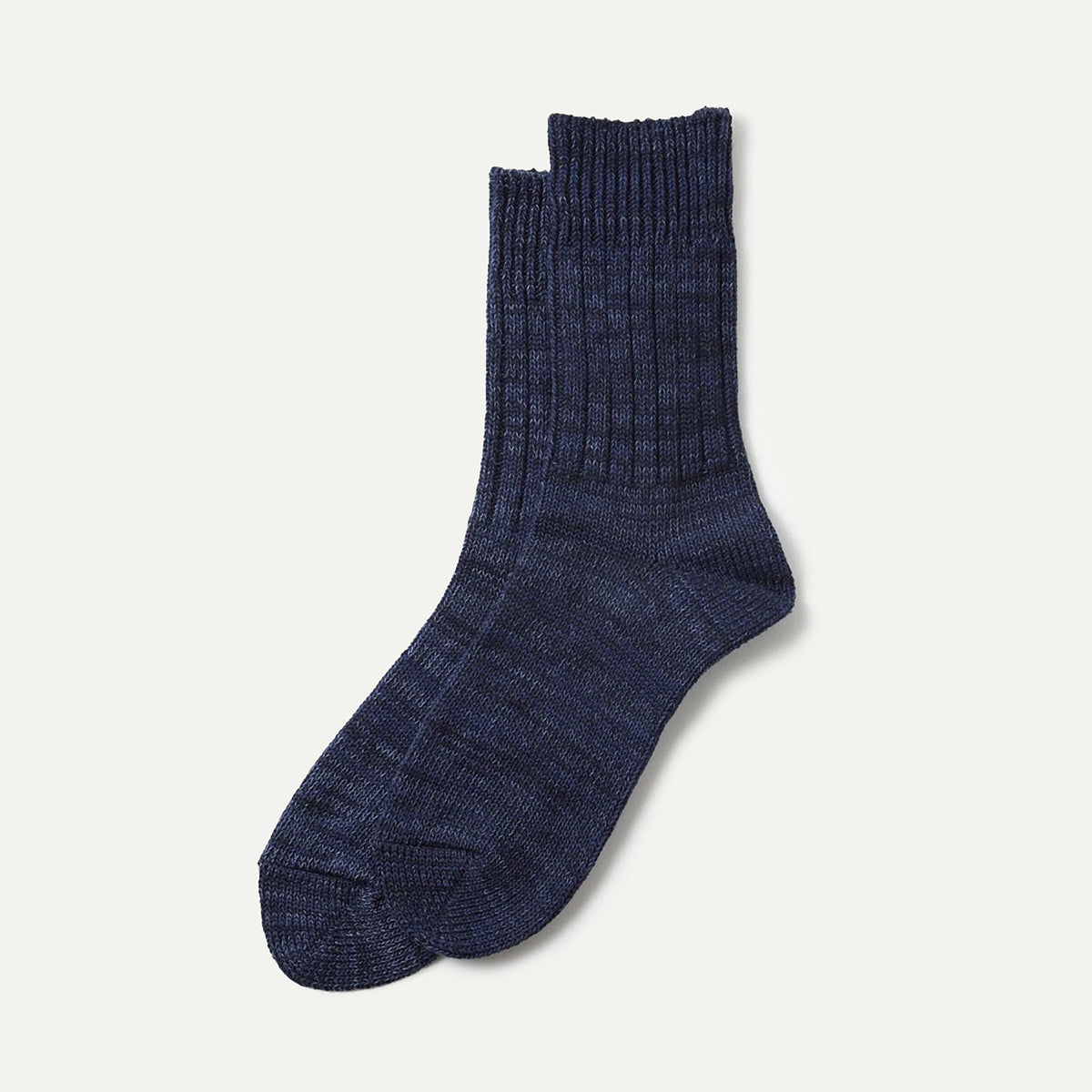 Indigo Two Tone Mix Loose Pile Crew Socks
