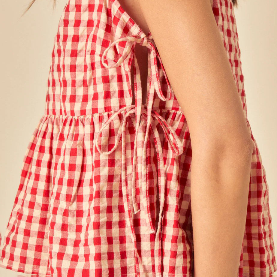 Nobody's Child Red Check Valerie Top