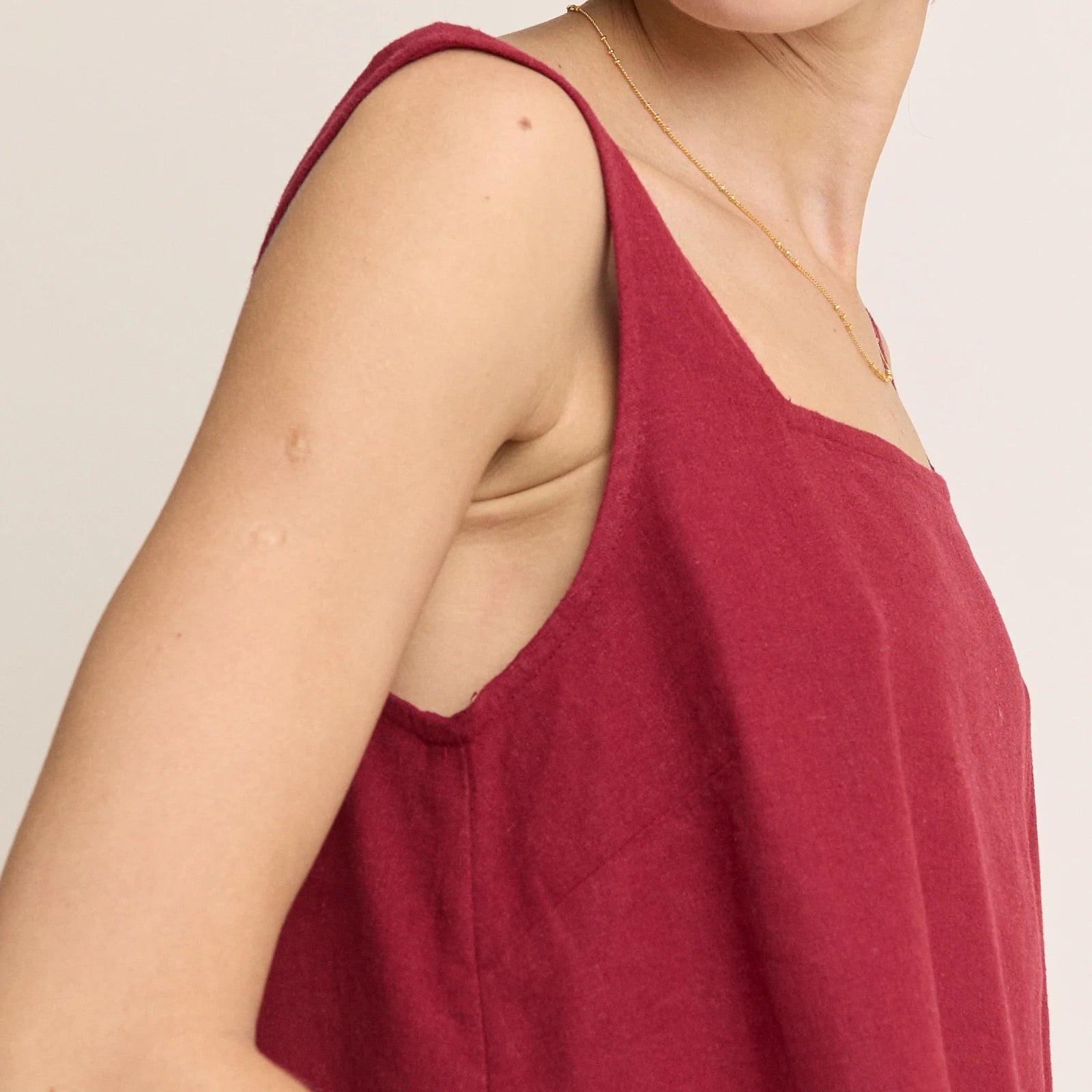 Red Linen Stanley Top