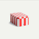 Red/Off White Small Tin Container