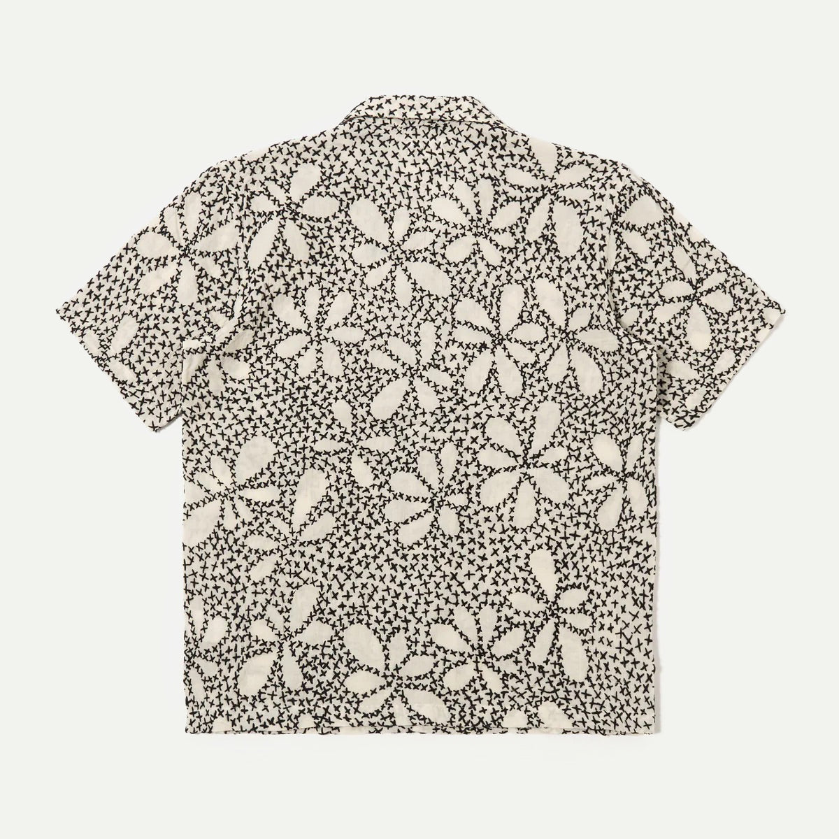 Ecru/Black Kantha Flower Road Shirt