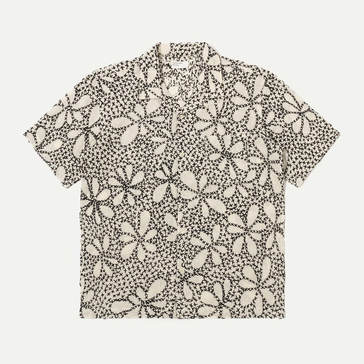 Ecru/Black Kantha Flower Road Shirt