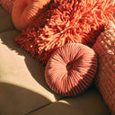 Burgandy Round Ripple Cushion