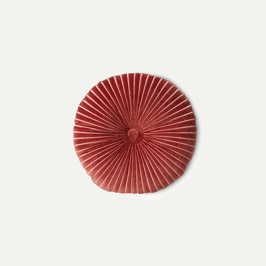 Burgandy Round Ripple Cushion