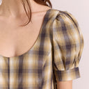 Cardamon Mix Check Sabina Mini Godet Dress