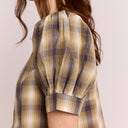 Cardamon Mix Check Sabina Mini Godet Dress